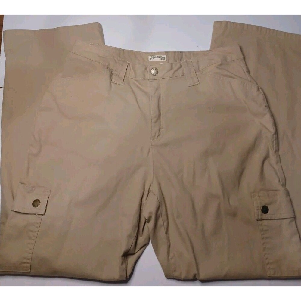 St. John's Bay Jeans Womens Size 14W Tan Denim Boot Cut Mid Rise Stretch Pants